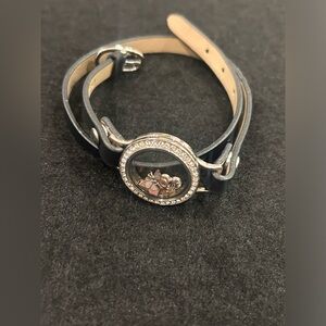 Origami Owl Black Leather Wrap Bracelet